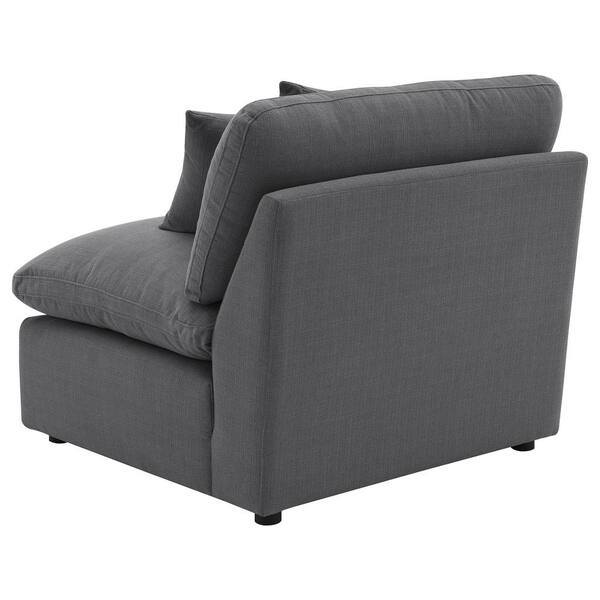 Coaster Hobson Charcoal Performance Upholstered Solid Back with No