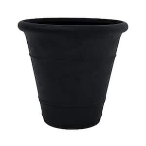 AquaPots Lite Legacy Stone Chicago 20.6 in. W x 19 in. H Black Iron Composite Self-Watering Pot