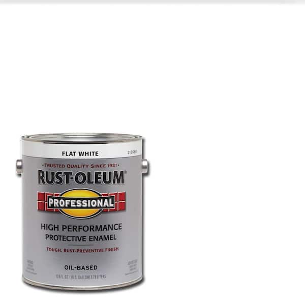 Rust-Oleum Professional 1 gal. High Performance Protective Enamel Flat White Oil-Based Interior/Exterior Paint (2-Pack)