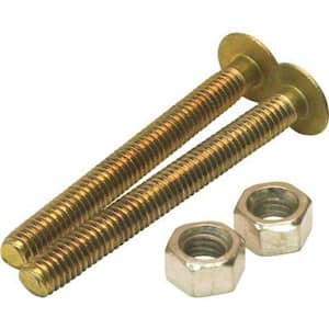 1/4 in. x 2-1/4 in. Solid Brass Round Closet Bolt (50-Pack)