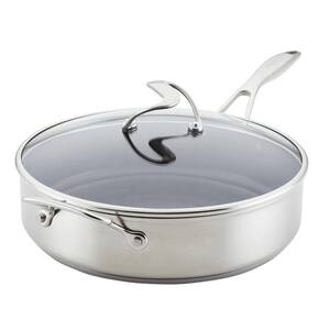 5 qt. Silver Stainless Steel Saute Pan with Lid