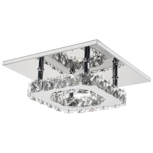 8 in. Chrome Integrated Selectable LED Modern Flush Mount Ceiling Light Fixture for Kitchen and Hallway