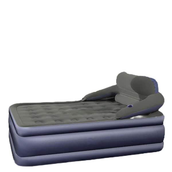 20 in. Comfort Queen Air Mattress, Comfort Blow Up Mattress with Headboard and Cup Holder