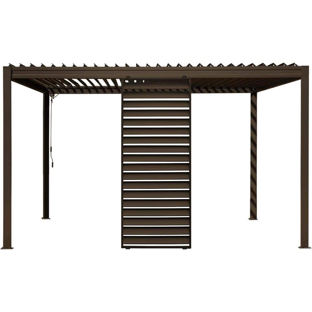 Outdoor Aluminum Louvered Pergola Accessories Pergola Screens in Brown price history on PriceWatchPro