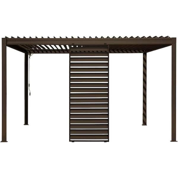 Outdoor Aluminum Louvered Pergola Accessories Pergola Screens in Brown
