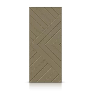 24 in. x 80 in. Hollow Core Olive Green Stained Composite MDF Interior Door Slab