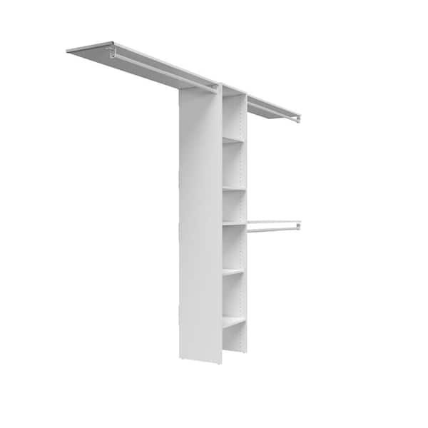 ClosetMaid Selectives 76.85 in. W x 112.85 W White Basic Narrow Wood Closet System Kit with Top Shelves