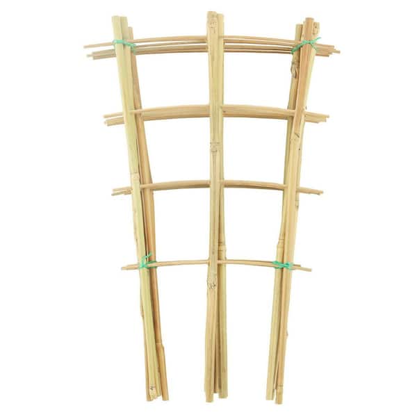 16 Inch Bamboo Fan-Shaped Ladder Trellis 5 Pack Natural Plant Support for Potted Climbing Indoor Garden Decor