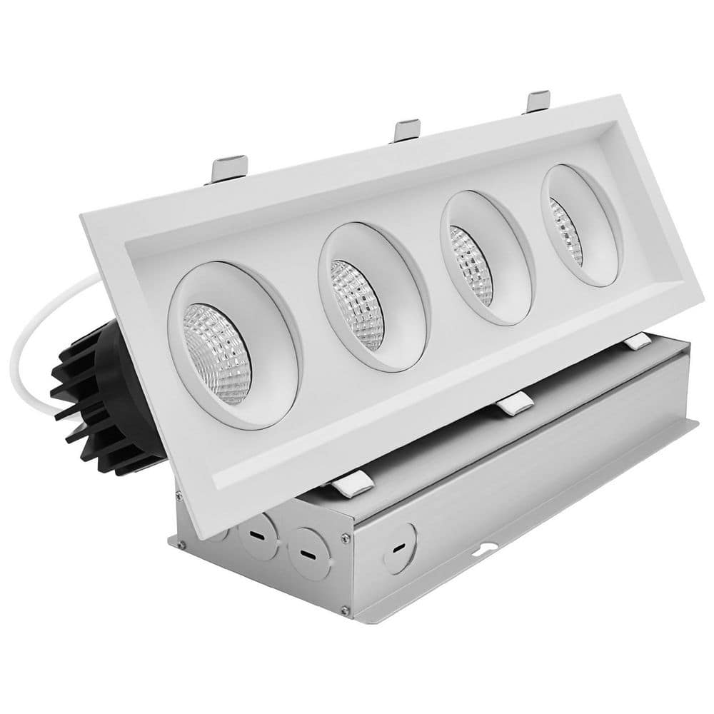 4-Head Integrated LED Rectangular Regressed Gimbal Recessed Light, 360°+15° Swivel, 5CCT, CRI90,60W, 4000LM, Dimmable price history on PriceWatchPro