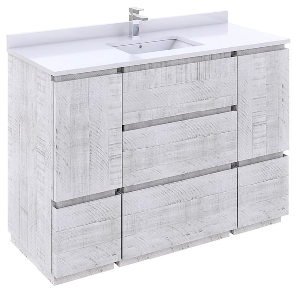 Fresca Formosa 47 in. Freestanding Single Bath Vanity Cabinet without Top in Rustic White