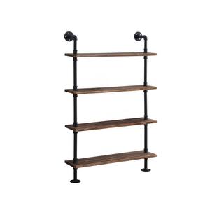 4D Concepts Turner 47.25 in. 4-Brown Wood and Metal 4-Shelf Piping ...