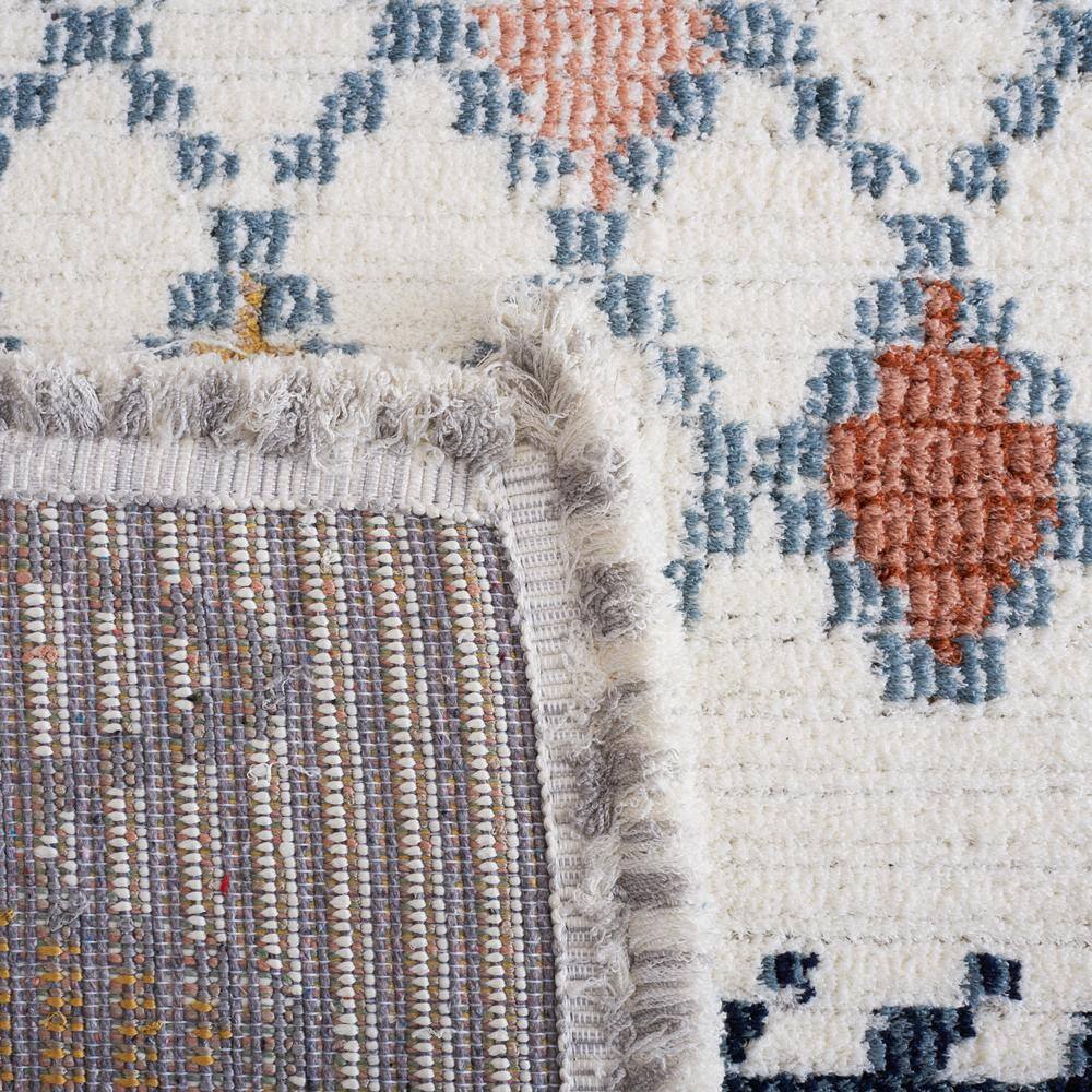 Ivory and Multicolor Geometric Wool and Synthetic 4' x 6' Area Rug