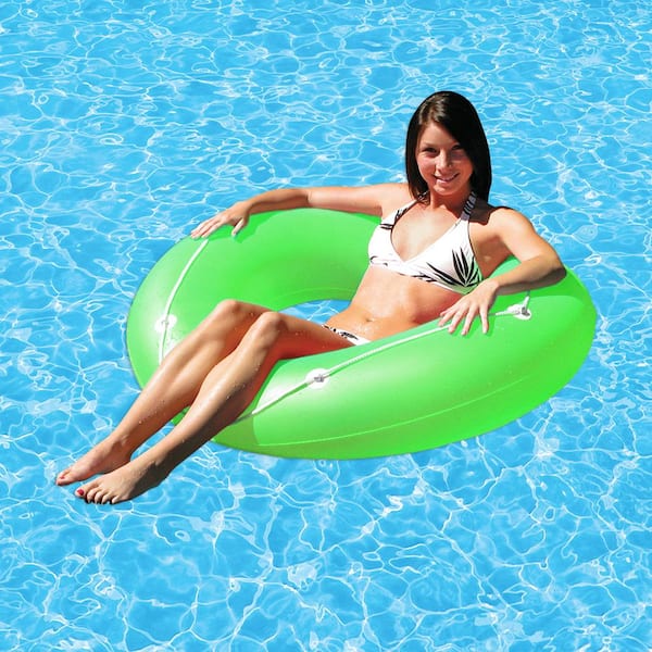 LayZRiver Inflatable Swim Mattress Float for Lakes Pools1-Person Green 