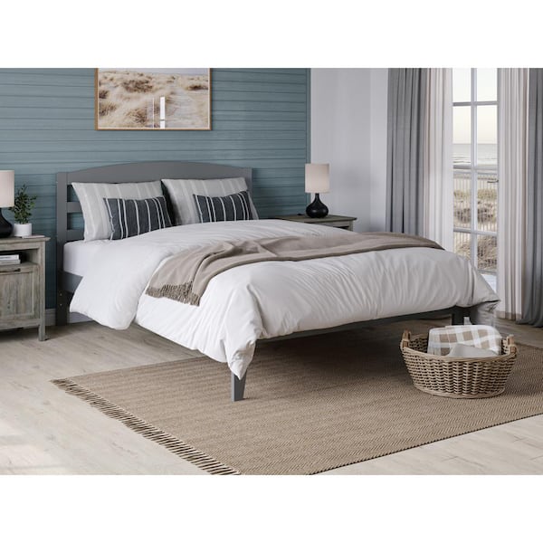 AFI Warren 60-1/4 in. W Grey Queen Solid Wood Frame and Attachable USB Device Charger Platform Bed