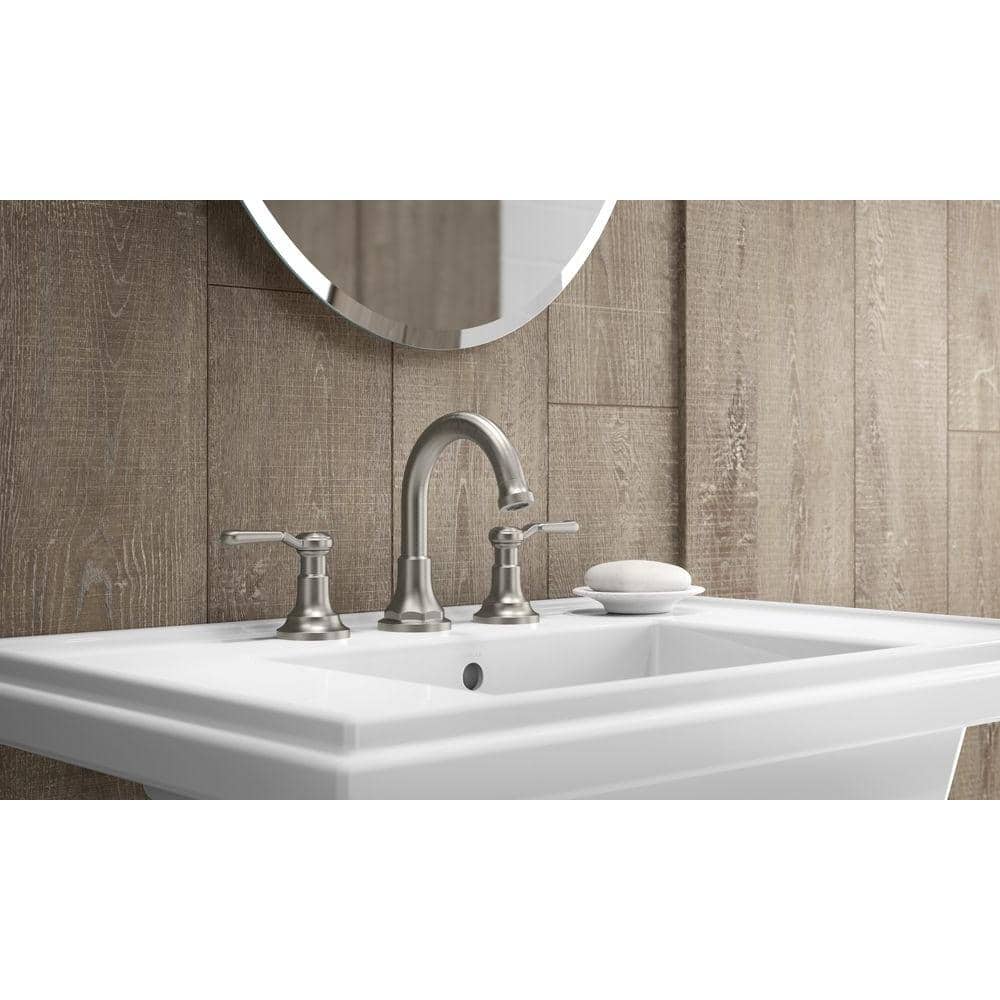 Vibrant Brushed Nickel 8" Widespread Bathroom Faucet
