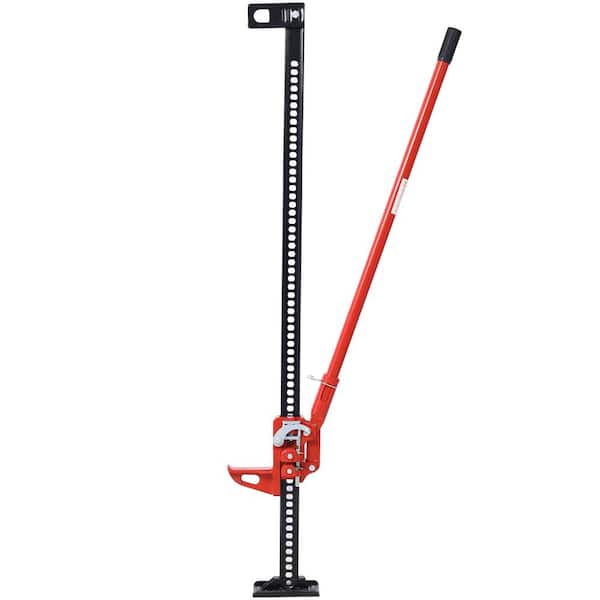 Red High Lift Farm Jack, 60 in. Utility Farm Jack, 7000 lbs. Ratcheting Off Road Utility Jack, Heavy-Duty Farm Jack