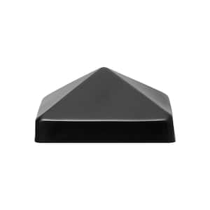 6 in. x 6 in. Black Stainless Steel Pyramid Post Cap with 3/4 in. Lip