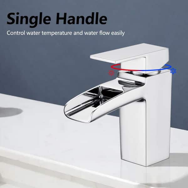 TopCraft Waterfall Modern Luxurious Single Handle Single Hole