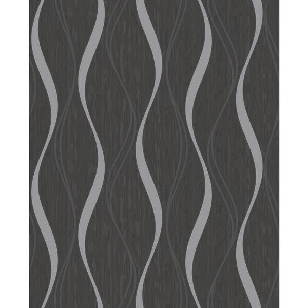 Fine Decor Brody Charcoal Geometric Paper Strippable Roll (Covers 56.4 sq. ft.)