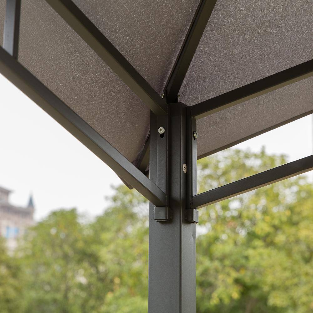 10' x 10' Grey Steel Frame Outdoor Patio Gazebo Canopy