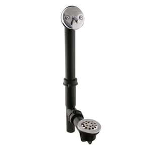 1-1/2 in. x 14 in. Black Poly Bath Waste & Overflow with Trip Lever and Beehive Strainer Drain, Polished Nickel