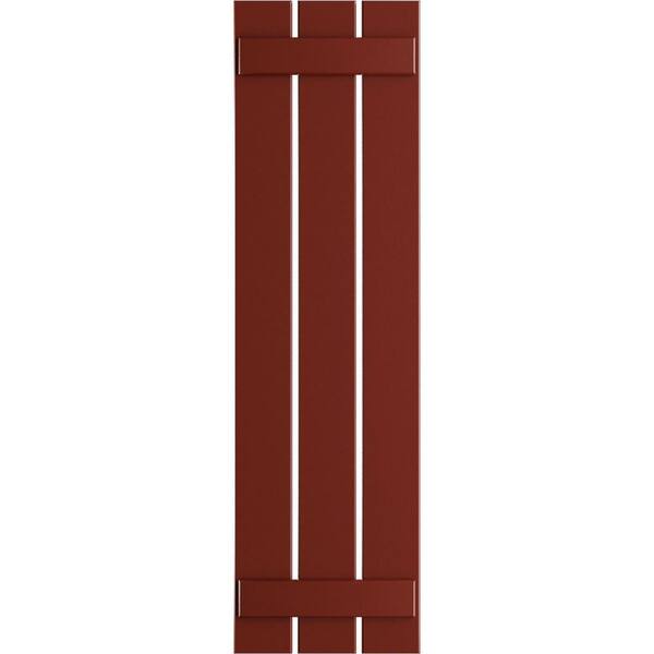 Ekena Millwork 17-1/8 in. x 31 in. True Fit PVC 3-Board Spaced Board and Batten Shutters Pair in Pepper Red