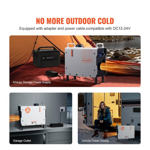 2KW Diesel Heater, 27296 BTU White Disel Utility Forced Air Diesel Portable Corded Space Heater With Bluetooth Remote