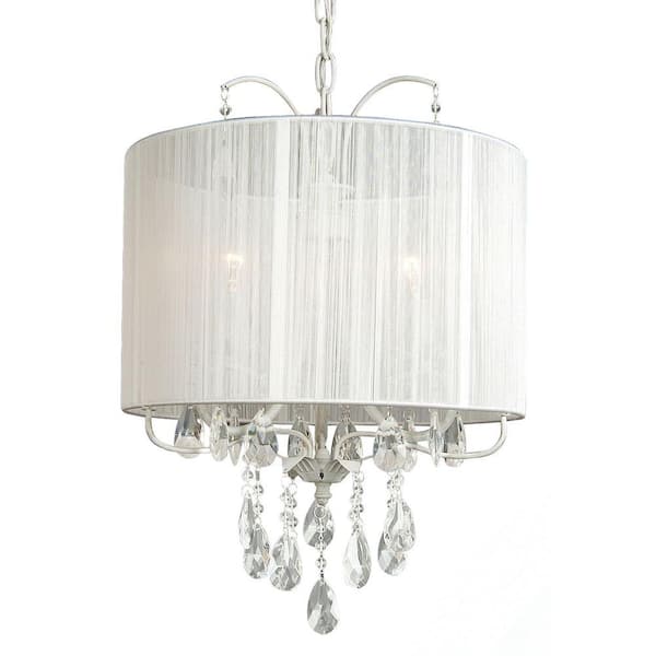 Filament Design Xavier 3-Light White Incandescent Ceiling Chandelier