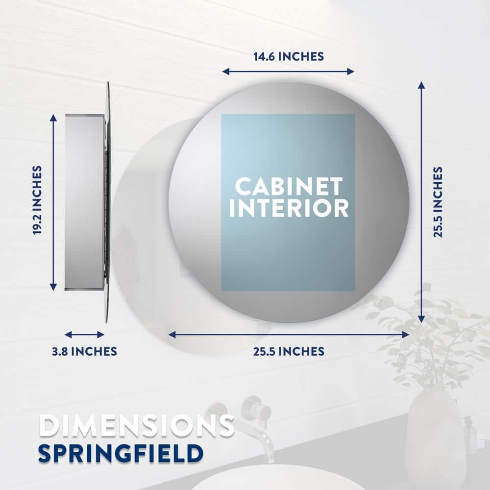 Polished Aluminum Wall-Mounted Bathroom Medicine Cabinet with Mirror