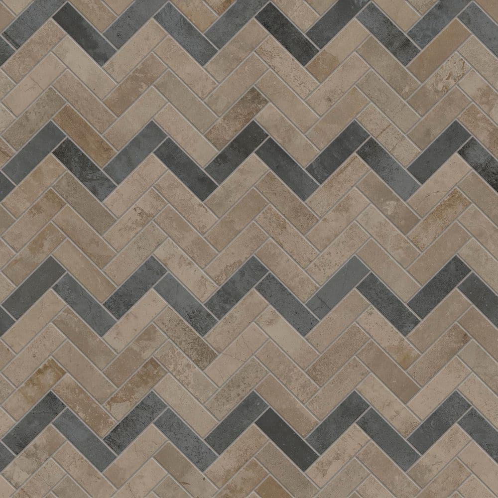 Ray Bronze Herringbone 9.375 in. x 11 in. Concrete Look Porcelain Mosaic Floor and Wall Tile (11.57 sq. ft./ Case) price history on PriceWatchPro