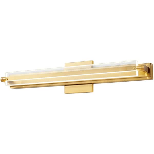 Deyidn 23.62 in. 1-Light Gold LED Vanity Light Bar with 22-Watt 4000K Cool White Bathroom Light Fixtures