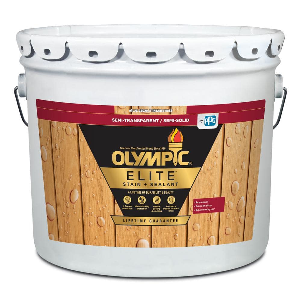 Olympic Elite 3 gal. Atlas Cedar SemiTransparent Stain and Sealant in One 80200203 The Home