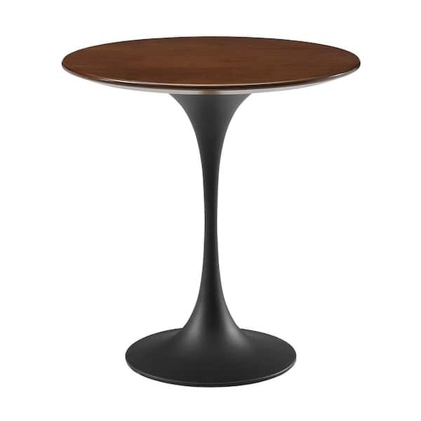 MODWAY Lippa 20 in. Round Side Table in Black Cherry
