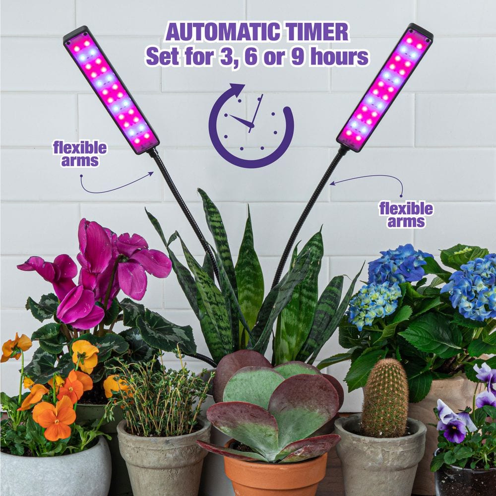Bell + Howell 24" Black LED Indoor Grow Light with Adjustable Timer
