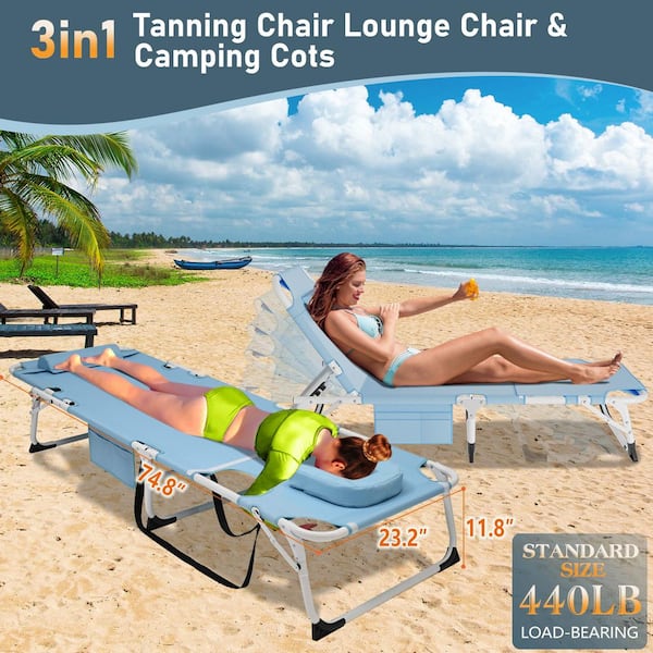BOZTIY Beach Outdoor Lounge Chair Adjustable Face Down