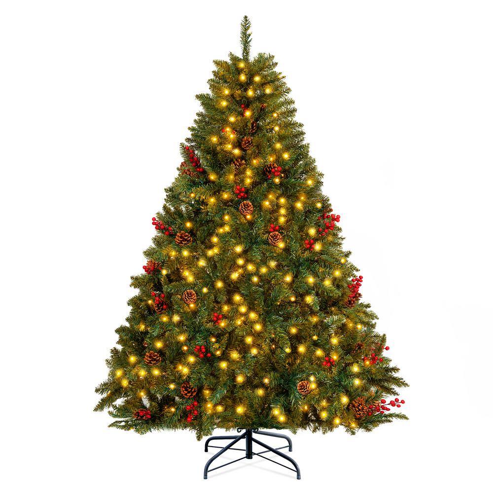 JEAREY 6 ft. Green Unlit Artificial Classic Christmas Tree with Decors