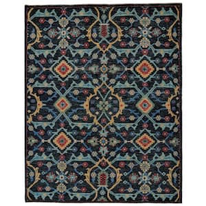 2 x 3 Blue and Yellow Floral Area Rug