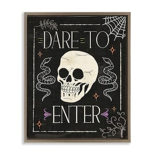 Dare To Enter Phrase by Veronique Charron 1 Piece Floater Frame Graphic Print Typography Art Print 31 in. x 25 in.