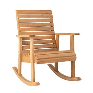 Natural Wood Outdoor Rocking Chair