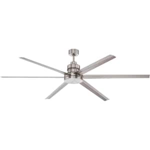 Mondo 72 in. Indoor Dual Mount 6-Speed Brushed Polished Nickel Finish Ceiling Fan with Remote/Wall Controls Included