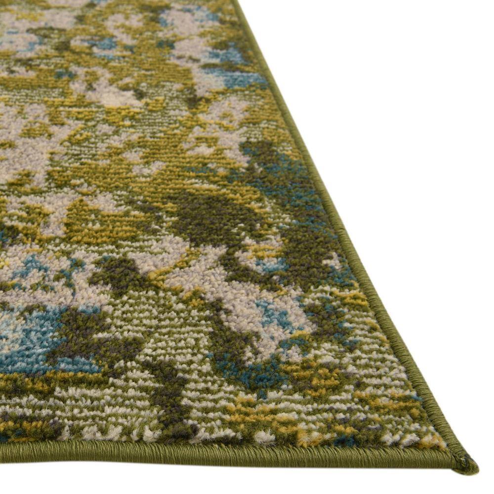 Green Abstract Easy Care Stain-Resistant Area Rug 7' x 10'