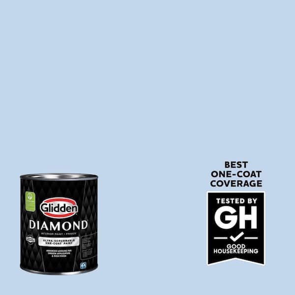 Glidden Diamond 1 qt. PPG1242-2 Touch Of Blue Flat Interior Paint with Primer
