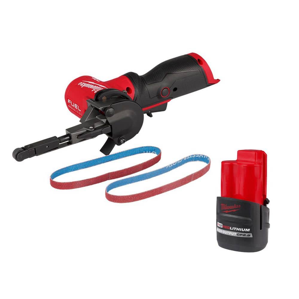 M12 FUEL 12V Lithium-Ion Brushless Cordless 3/8 in. x 13 in. Bandfile with M12 2.5 Ah Battery price history on PriceWatchPro
