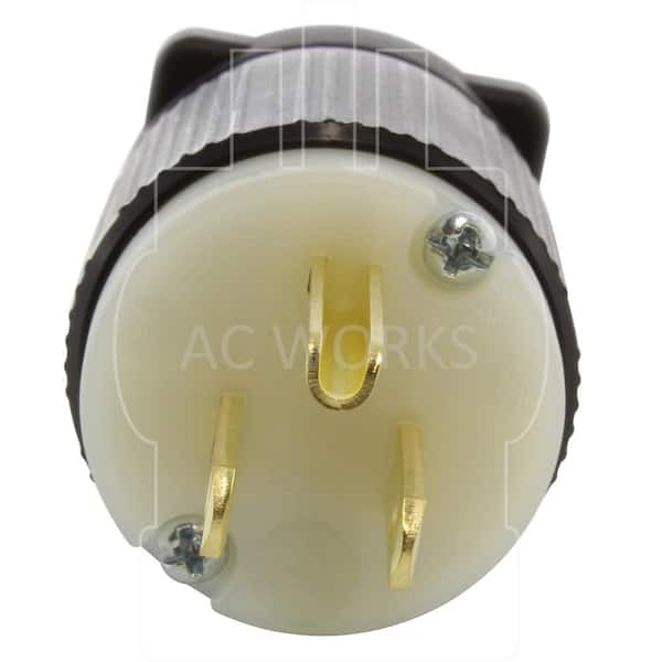 AC WORKS NEMA 5-15P 15 Amp 125-Volt Straight-Blade Plug with UL, C