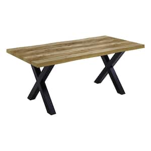 Dolph 71 in. Rustic Natural Oak Wood Rectangular Dining Table