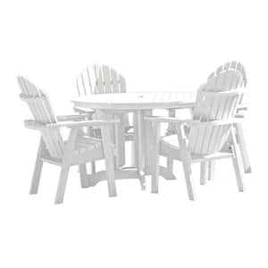 Hamilton White 5-Piece Recycled Plastic Round Outdoor Dining Set