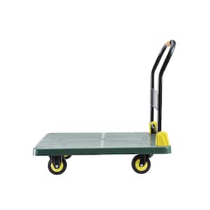 Foldable Push Hand Cart, Platform Truck with 880 lbs. Weight Capacity, Green