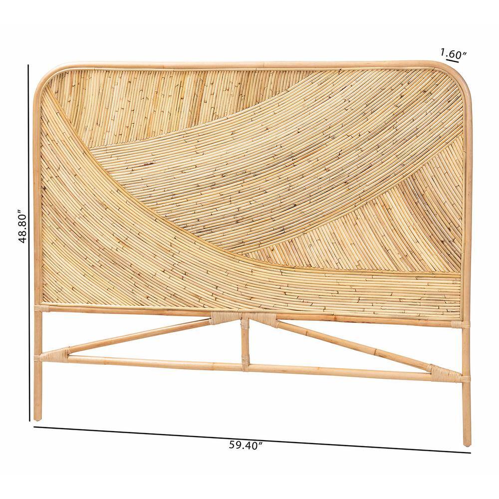 Delphi Natural Brown Rattan Queen Standalone Headboard