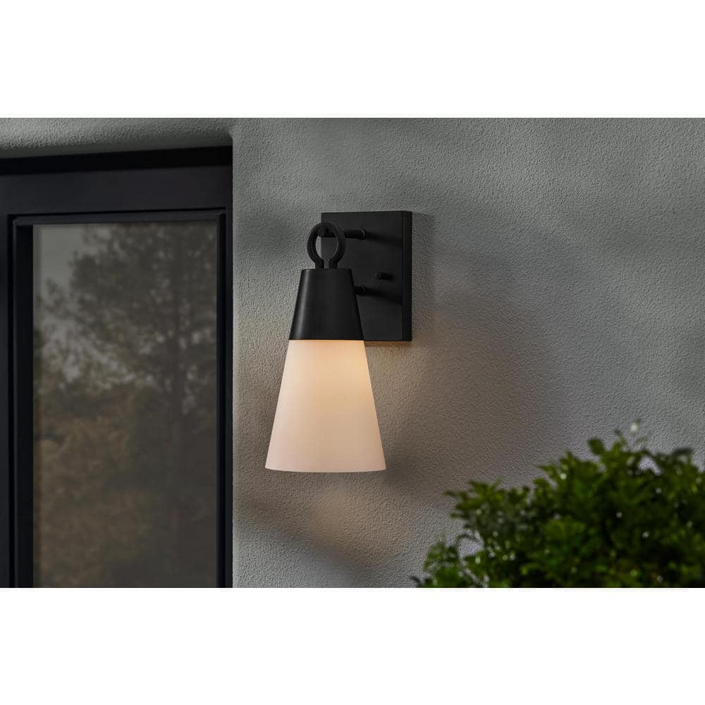 Duvall Black 1-Light Outdoor Line Voltage Hardwired Porch Light Wall Light Sconce with No Bulb Included price history on PriceWatchPro