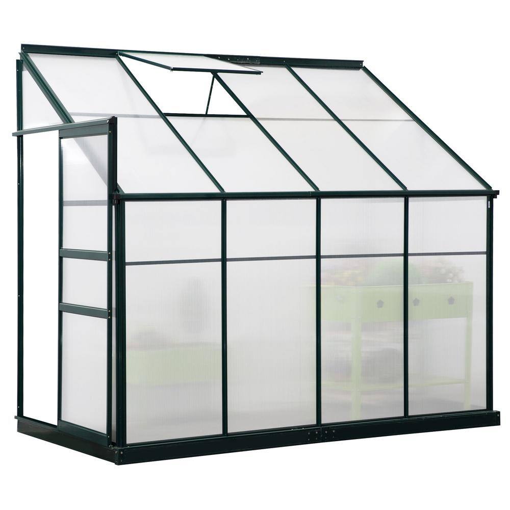 Outsunny 4 Ft. X 8.25 Ft. X 7.25 Ft. Aluminum Polycarbonate Greenhouse ...